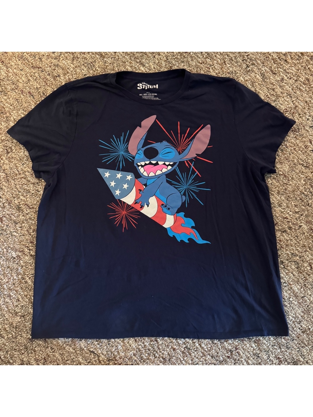Disney Lilo & Stitch Firework Short Sleeve Graphic T-Shirt Women’s Size 3XL